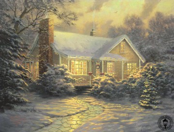 Thomas Kinkade Painting - Casa de Navidad Thomas Kinkade